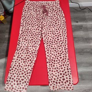 Denver Hayes sleepwear pyjama fluffy pink with maroon hearts women's size L